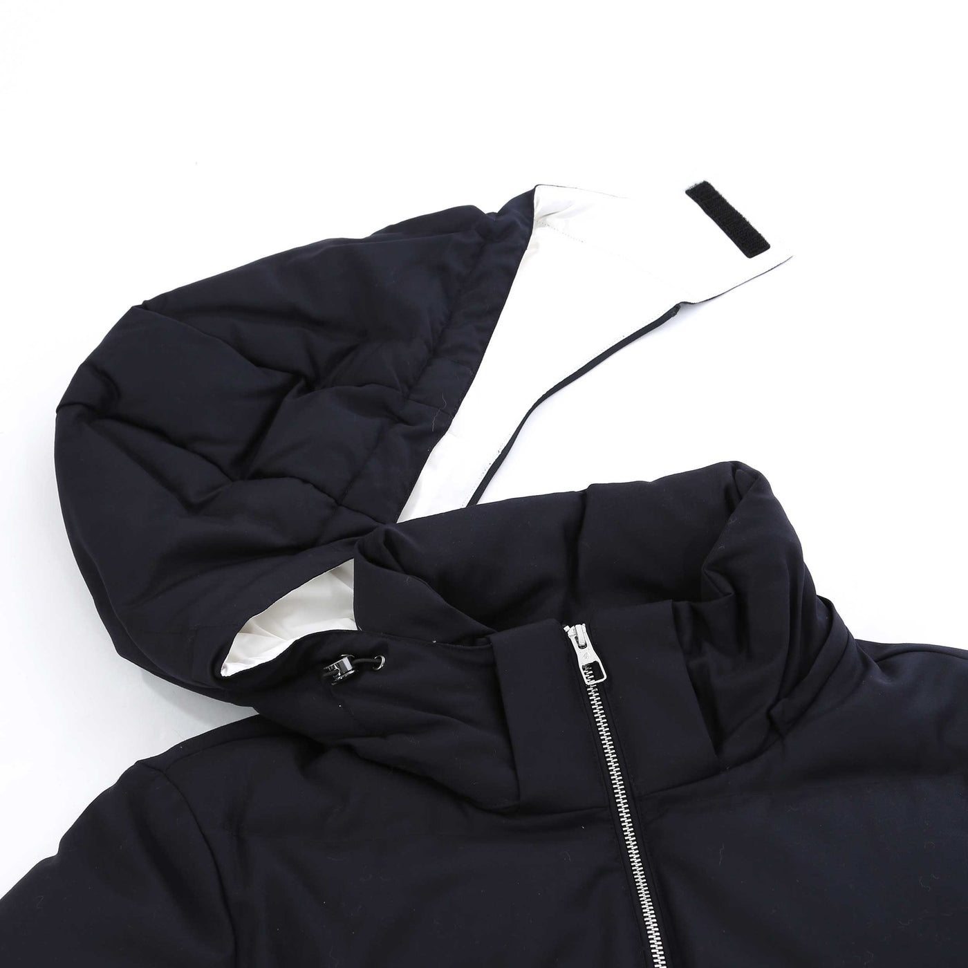 Montecore Hooded Bomber Jacket in Navy Hood Removed