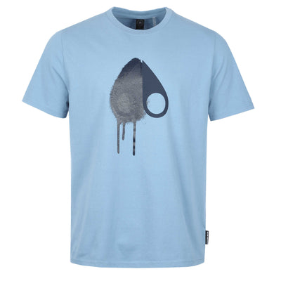 Moose Knuckles Augustine T-Shirt in Sea Blue with Navy