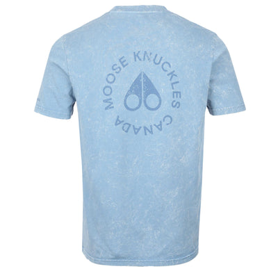 Moose Knuckles Off Island T Shirt in Sea Blue Back