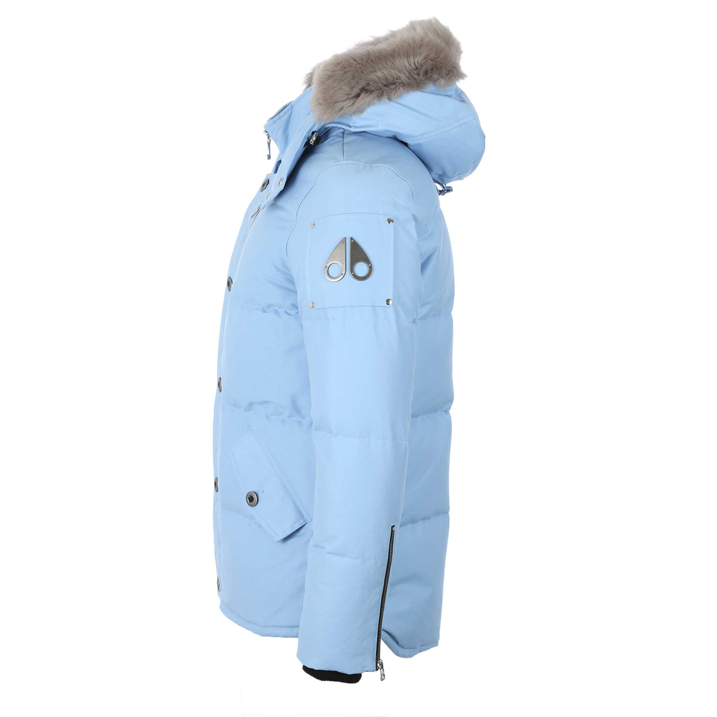 Moose Knuckles 3Q Jacket in Rain & Stone Fur Side