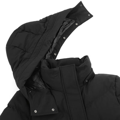 Moose Knuckles Jocada Ladies Parka Jacket in Black Hood Removed