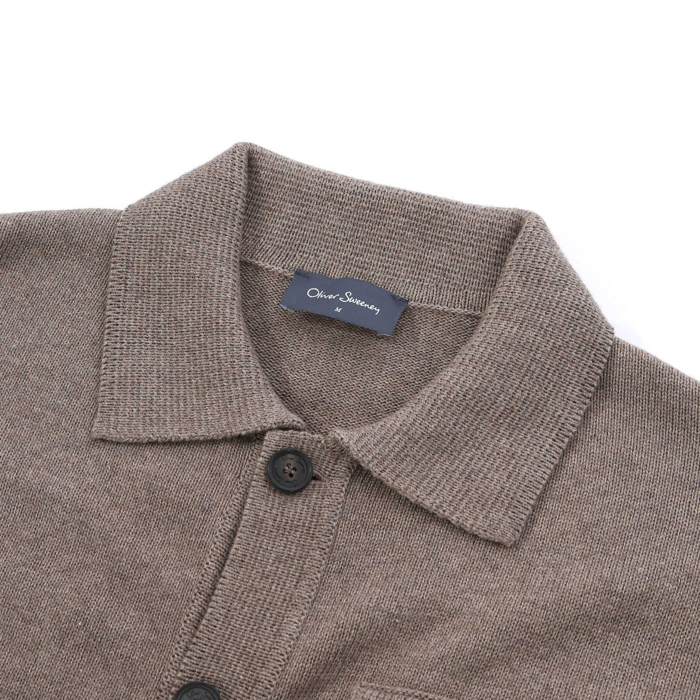 Oliver Sweeney Brecon Knit Cardigan in Mole Collar