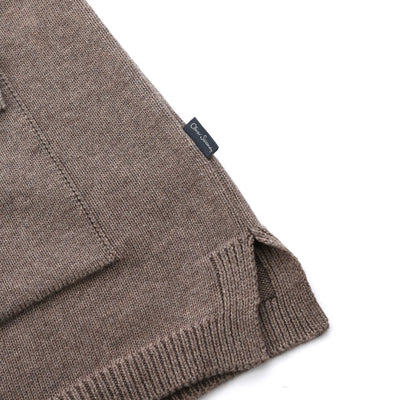 Oliver Sweeney Brecon Knit Cardigan in Mole Logo Tab