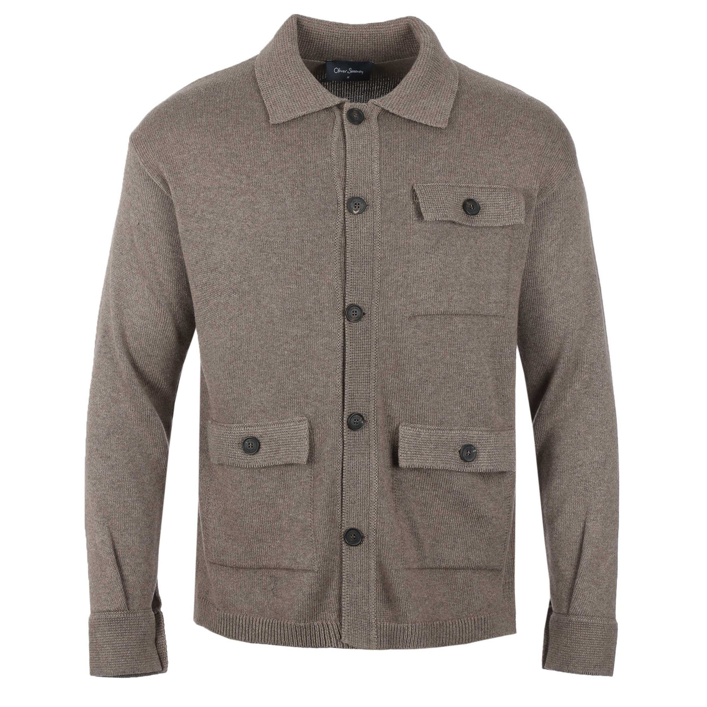 Oliver Sweeney Brecon Knit Cardigan in Mole