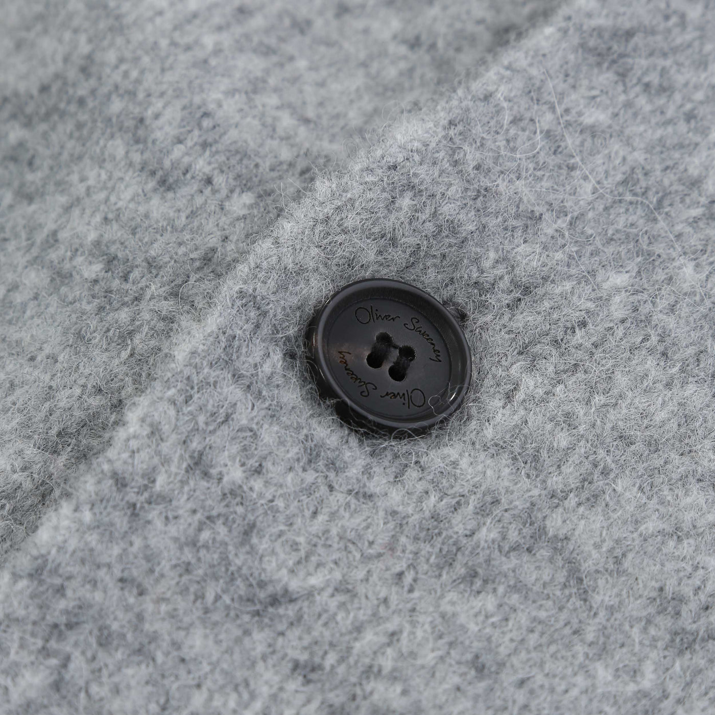 Oliver Sweeney Heywood Knitted Overshirt in Grey Collar