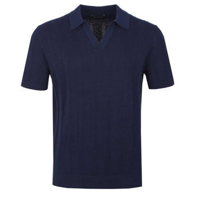 Oliver Sweeney Hundon Knit Polo Shirt in Navy