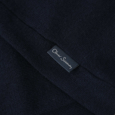 Oliver Sweeney Penley Knitted SS Shirt in Navy Logo Tab