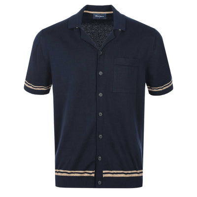 Oliver Sweeney Penley Knitted SS Shirt in Navy