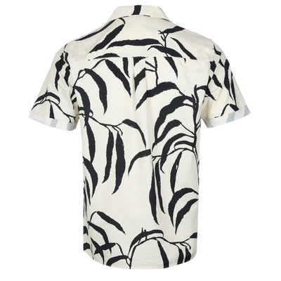 Oliver Sweeney Ravenshead Printed SS Shirt in Ecru Back