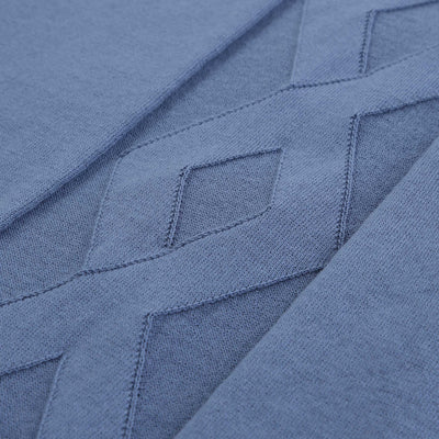 Pal Zileri Cable Self Print Polo Shirt in Sea Blue Design