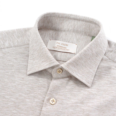 Pal Zileri Jersey Shirt in Beige Collar