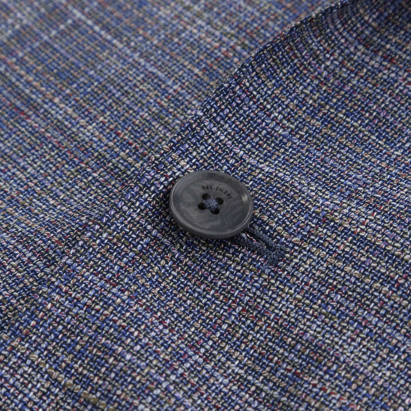 Pal Zileri Open Weave Blue Check Jacket in Blue Check Button