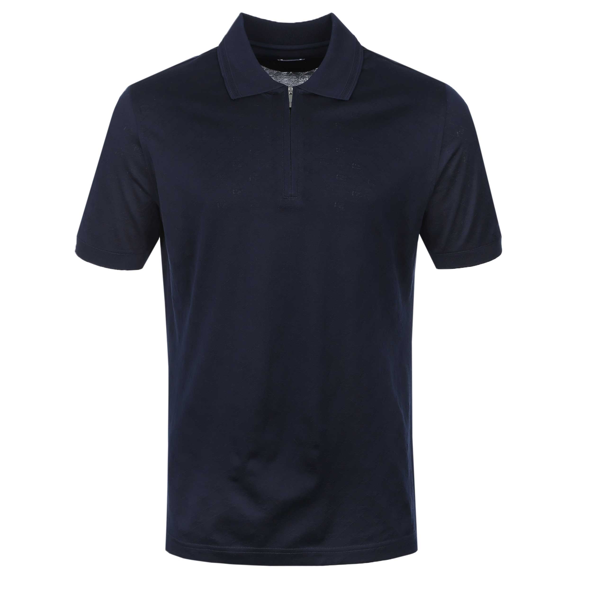 Pal Zileri PZ Zip Polo Shirt in Navy