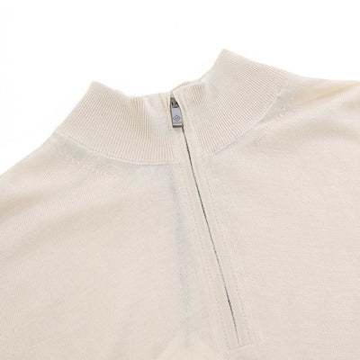 Pal Zileri Quarter Zip Knitwear in Cream Placket