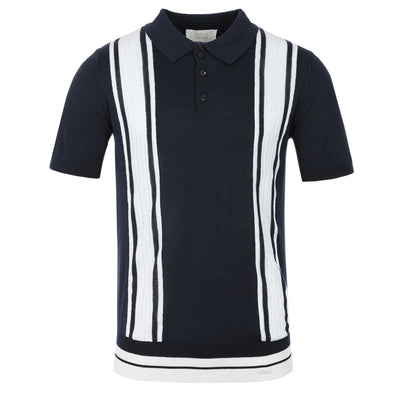 Pal Zileri Rope Stripe Design Polo Shirt in Navy