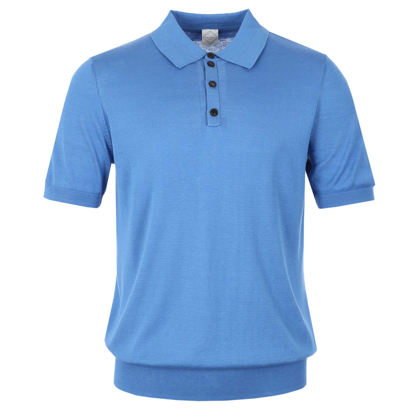 Pal Zileri Silk Cotton Mix Polo Shirt in Sea Blue