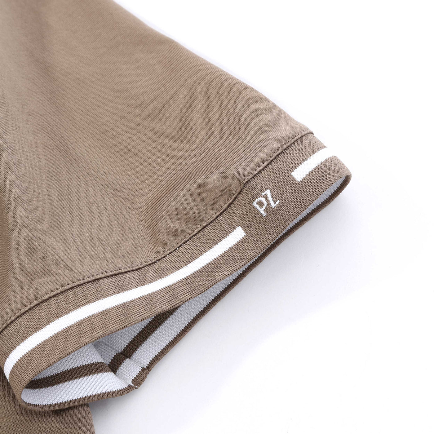 Pal Zileri Stripe Cuff Detail T-Shirt in Taupe Logo