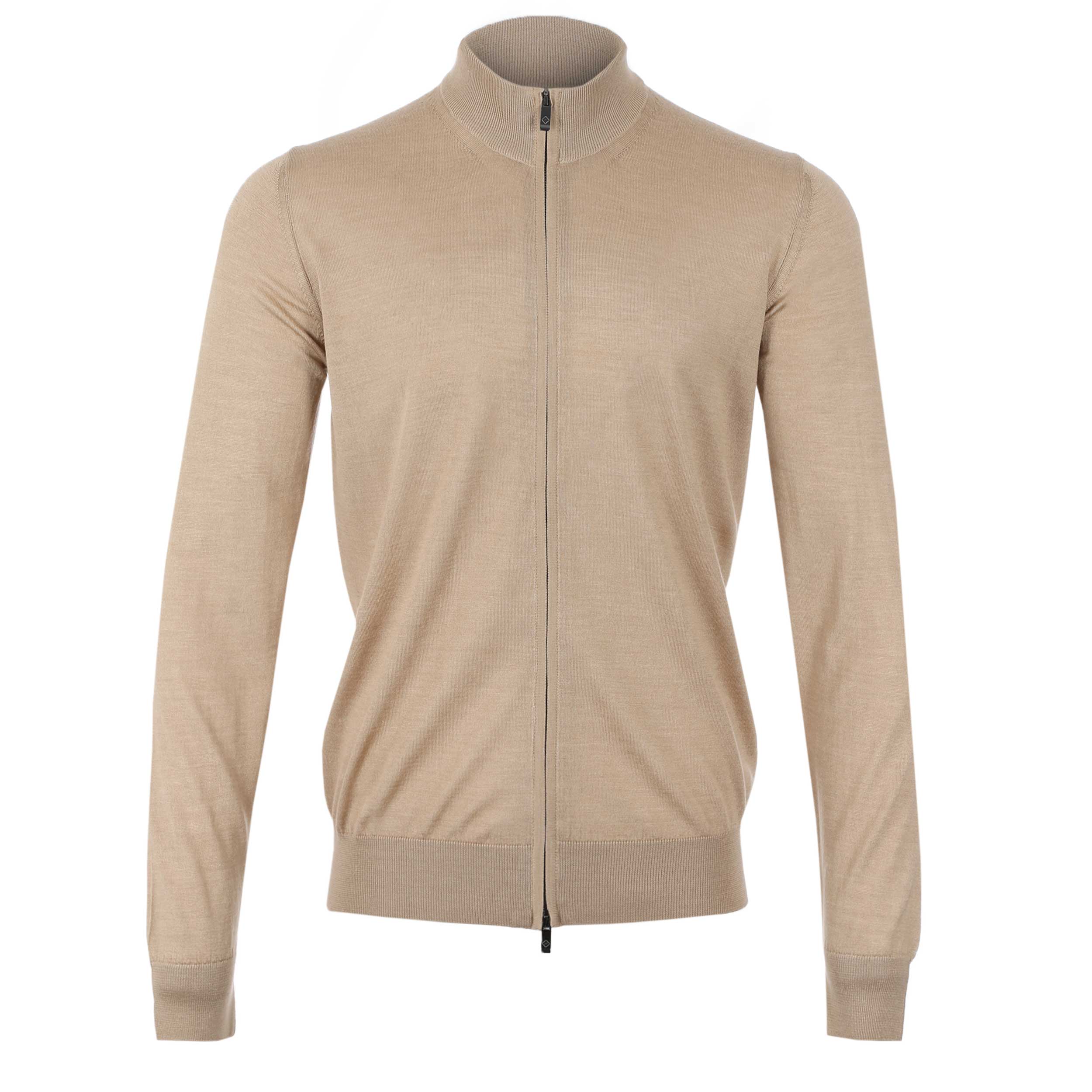 Pal Zileri Zip Thru Cardigan in Beige