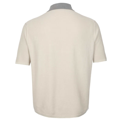 Paul Smith Button Thru SS Polo Knitwear in Beige Back