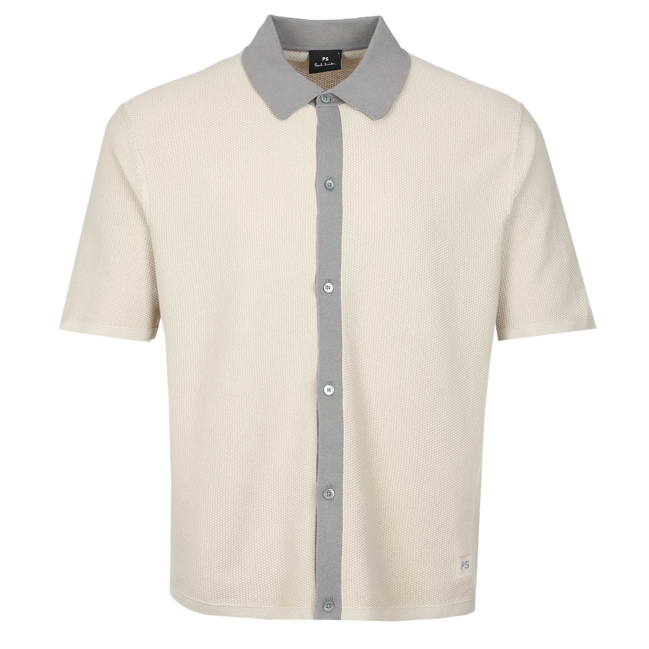 Paul Smith Button Thru SS Polo Knitwear in Beige