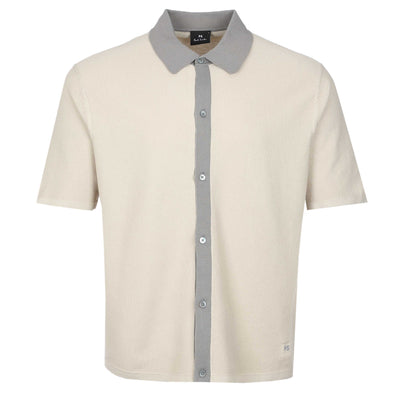 Paul Smith Button Thru SS Polo Knitwear in Beige