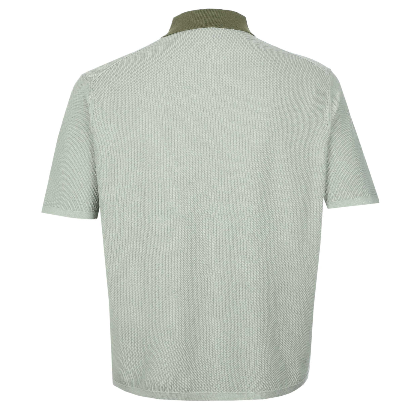 Paul Smith Button Thru SS Polo Knitwear in Green Back