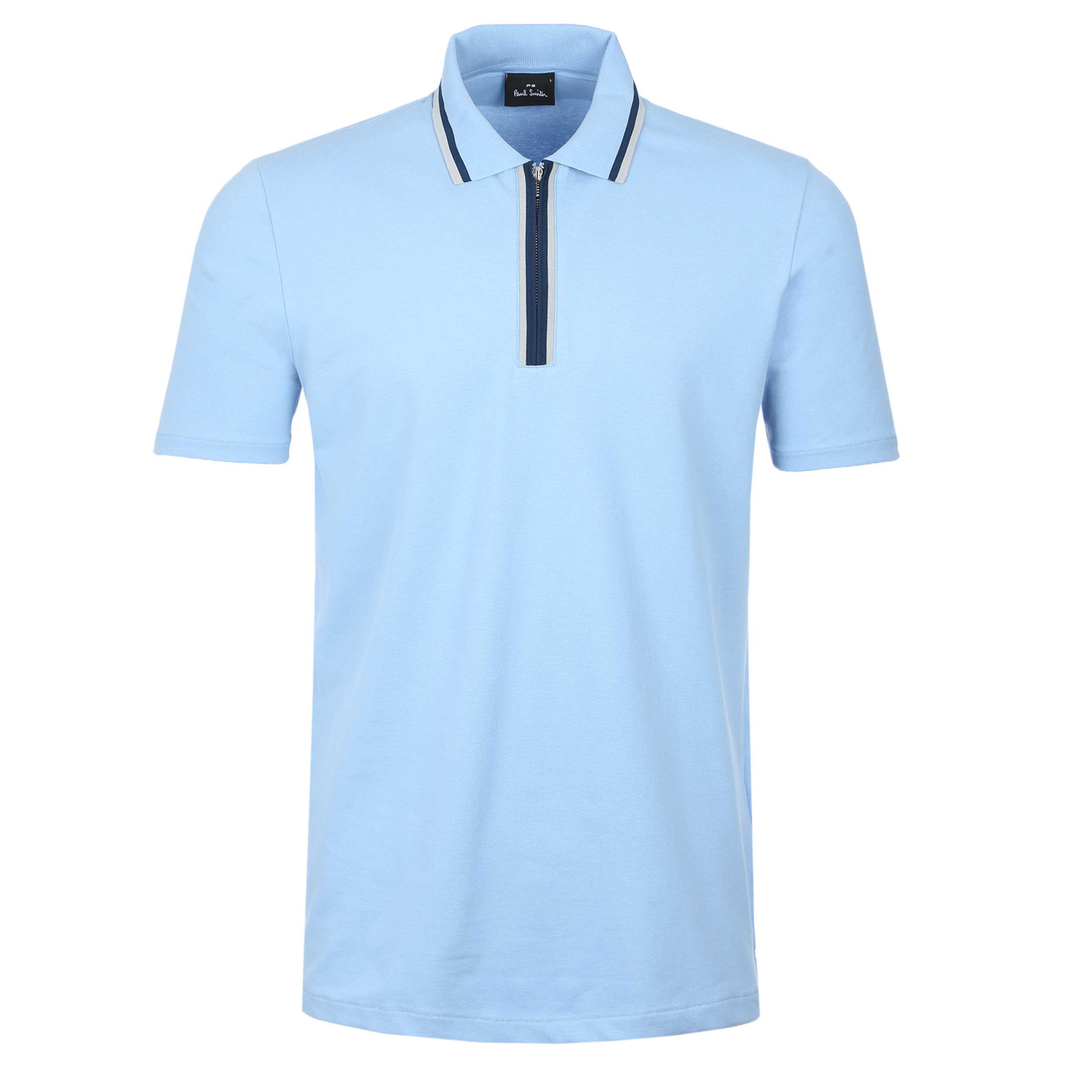 Paul Smith Half Zip Polo Shirt in Sky Blue