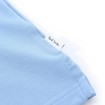 Paul Smith Half Zip Polo Shirt in Sky Blue Logo