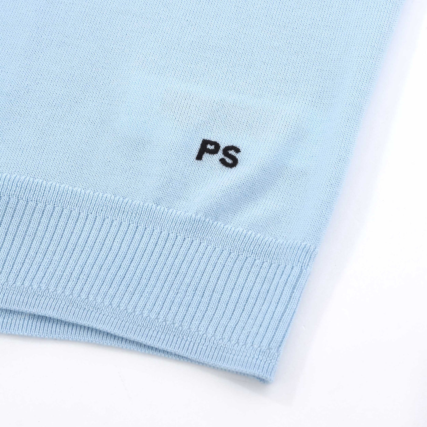 Paul Smith Knitted SS Polo in Light Blue