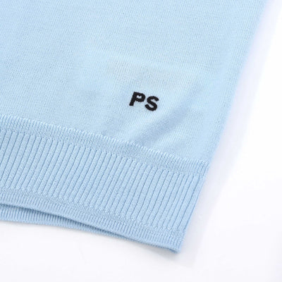 Paul Smith Knitted SS Polo in Light Blue