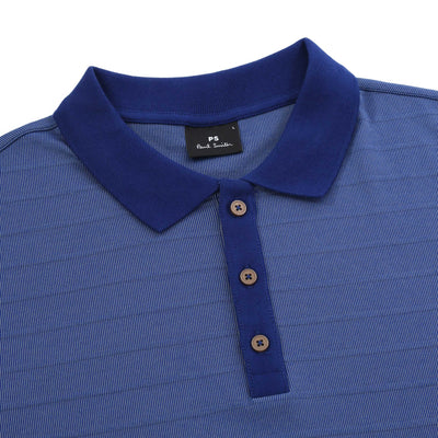 Paul Smith Needle Stripe Polo Shirt in Blue Placket