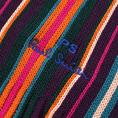 Paul Smith Spectrum Stripe Scarf in Navy Logo