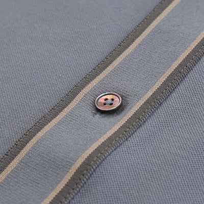 Paul Smith Trim Button Thru Polo Shirt in Grey design