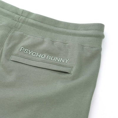 Psycho Bunny Baxter Sweat Short in Sea Spray Green Pocket