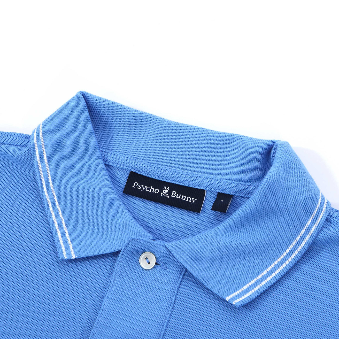 Psycho Bunny Logan Pique Polo Shirt in Mountain Sky Collar