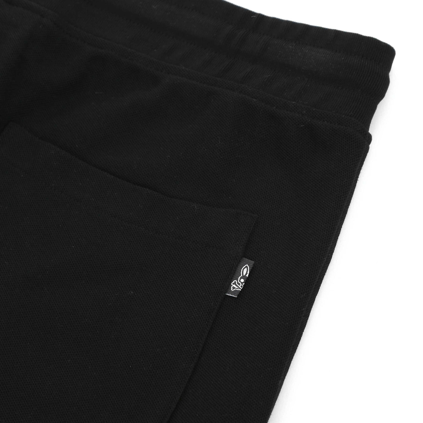 Psycho Bunny Stanford Light Pique Sweat Short in Black Logo Tab