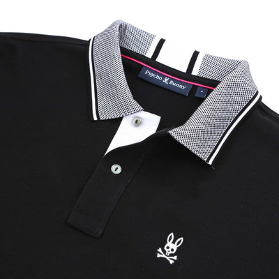 Psycho Bunny The Bradford Pique Polo Shirt in Black Placket