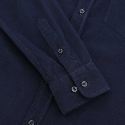 Remus Uomo Needle Cord Shirt in Navy Cuff