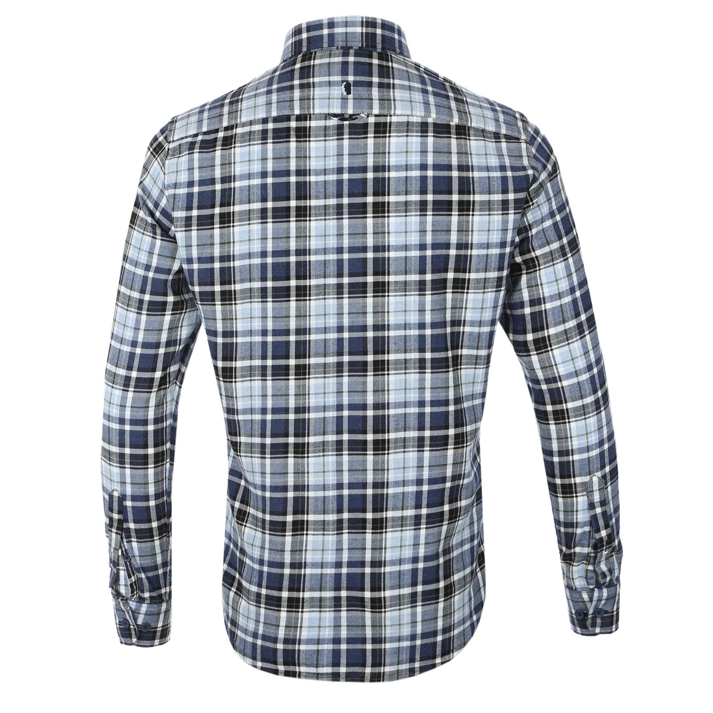 Remus Uomo Parker Check Flannel Shirt in Navy Check Back