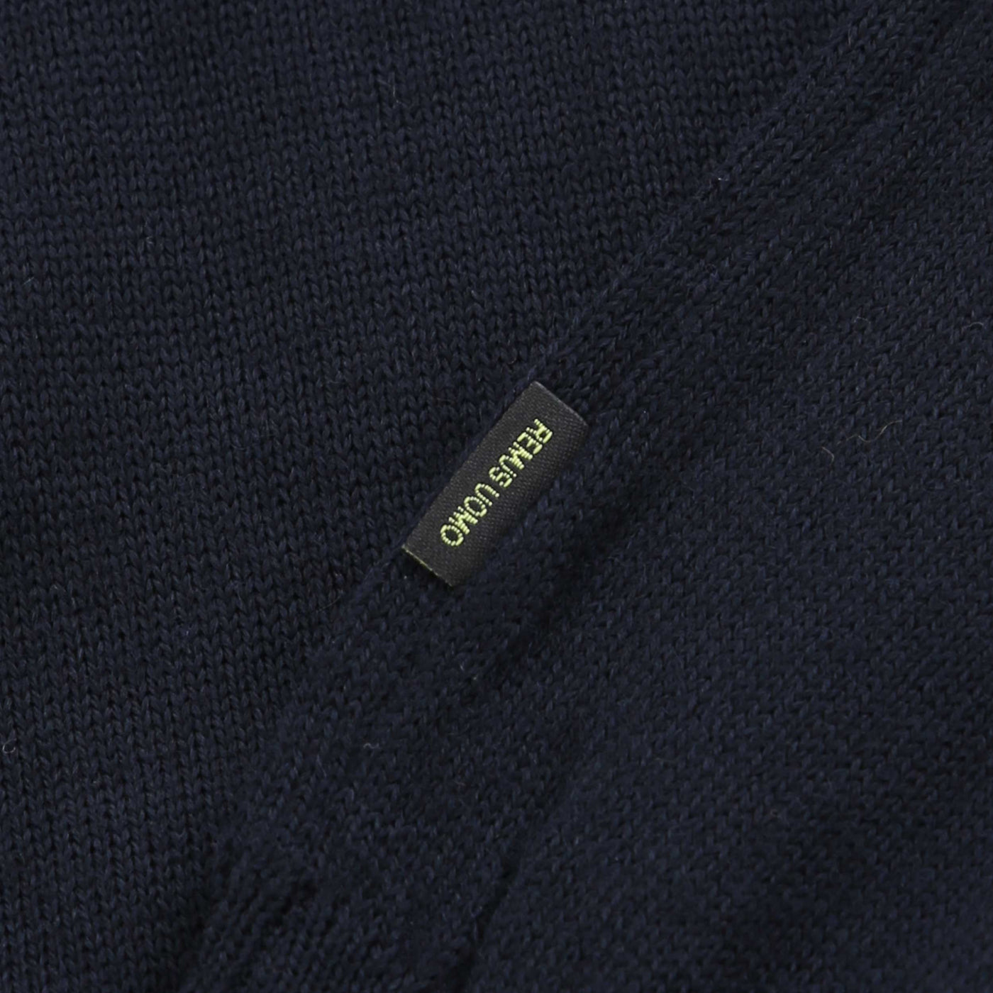 Remus Uomo Turtle Neck Knitwear in Navy Logo Tab