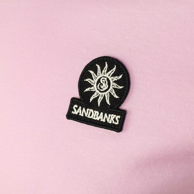 Sandbanks Badge Logo T Shirt in Pink Logo