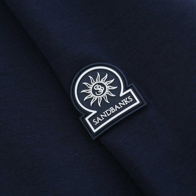 Sandbanks Interlock 1/4 Zip Sweatshirt in Navy Logo