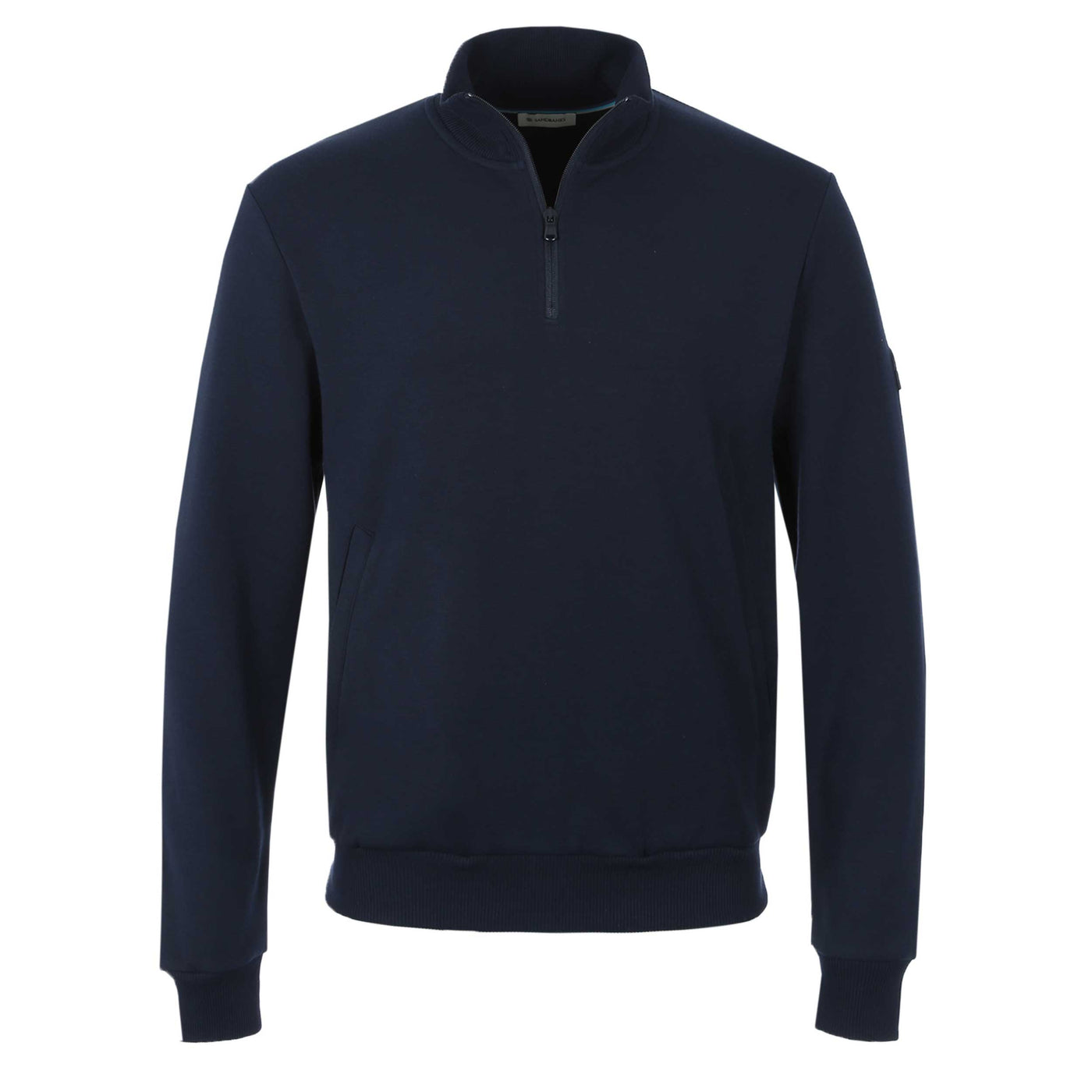Sandbanks Interlock 1/4 Zip Sweatshirt in Navy