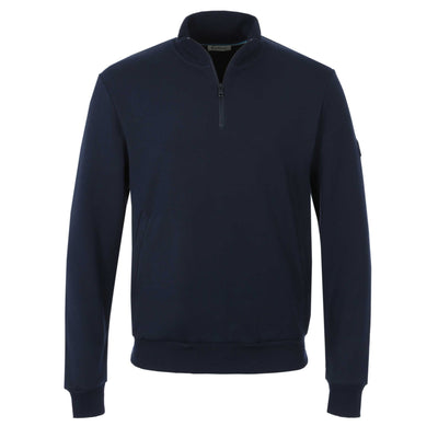 Sandbanks Interlock 1/4 Zip Sweatshirt in Navy