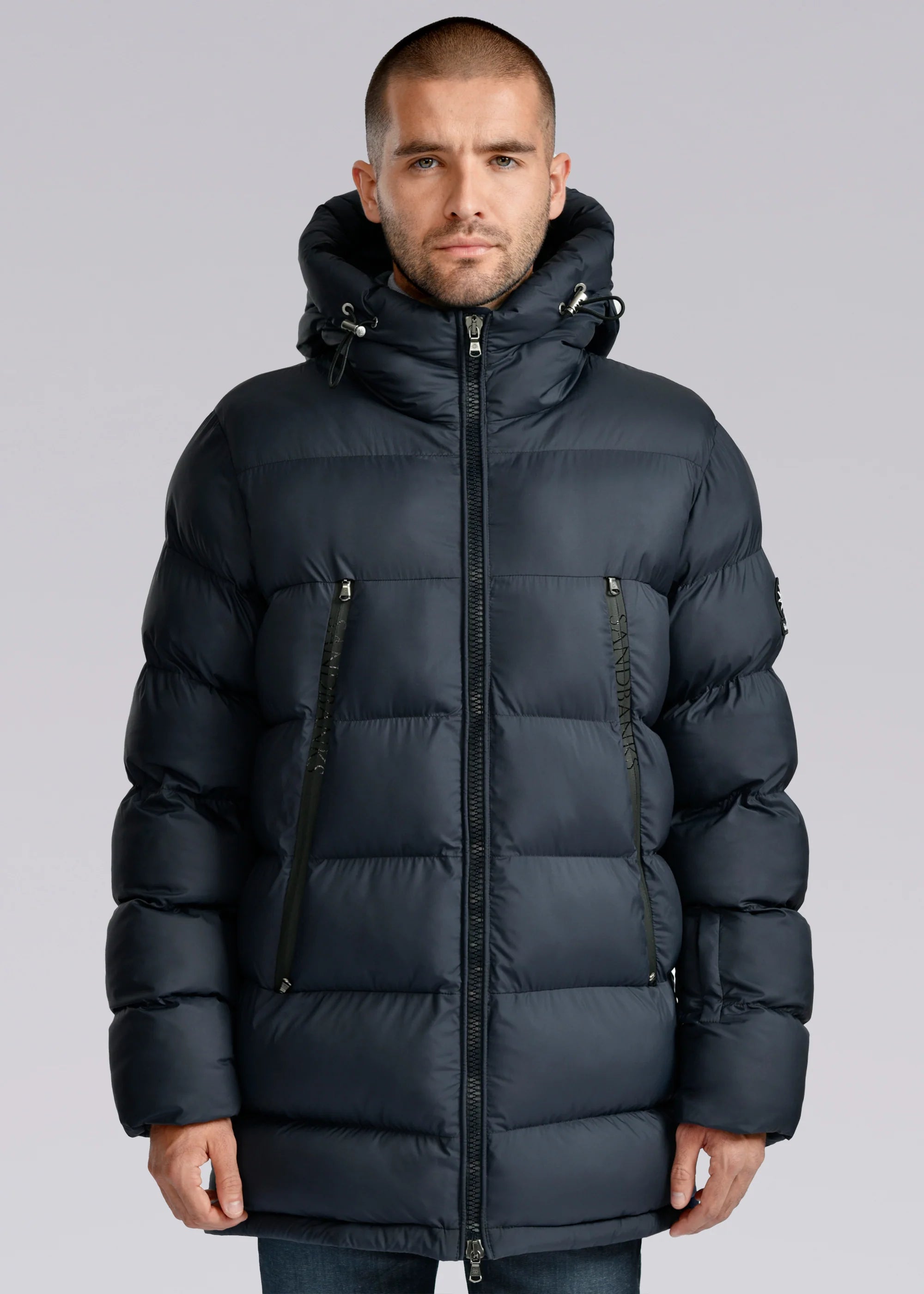 Sandbanks Ravine Mid Puffer Jacket in Navy | Sandbanks – Norton Barrie