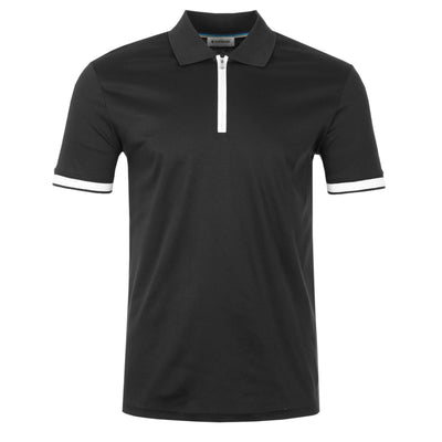Sandbanks Silicone Zip Polo Shirt in Black