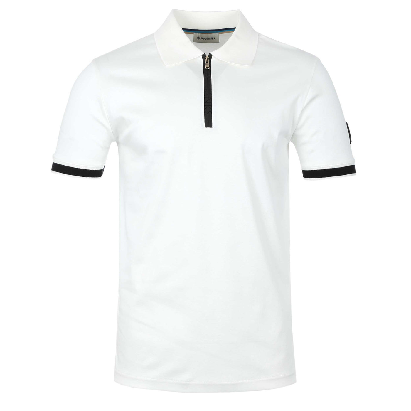 Sandbanks Silicone Zip Polo Shirt in White