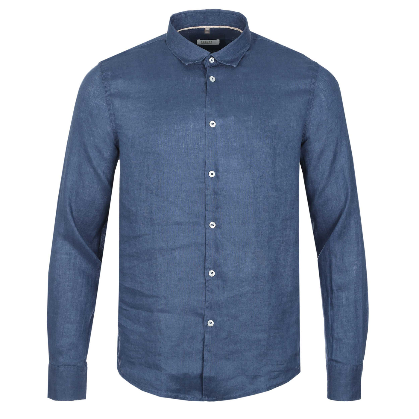 Seinse Basic Linen Shirt in Indigo Blue