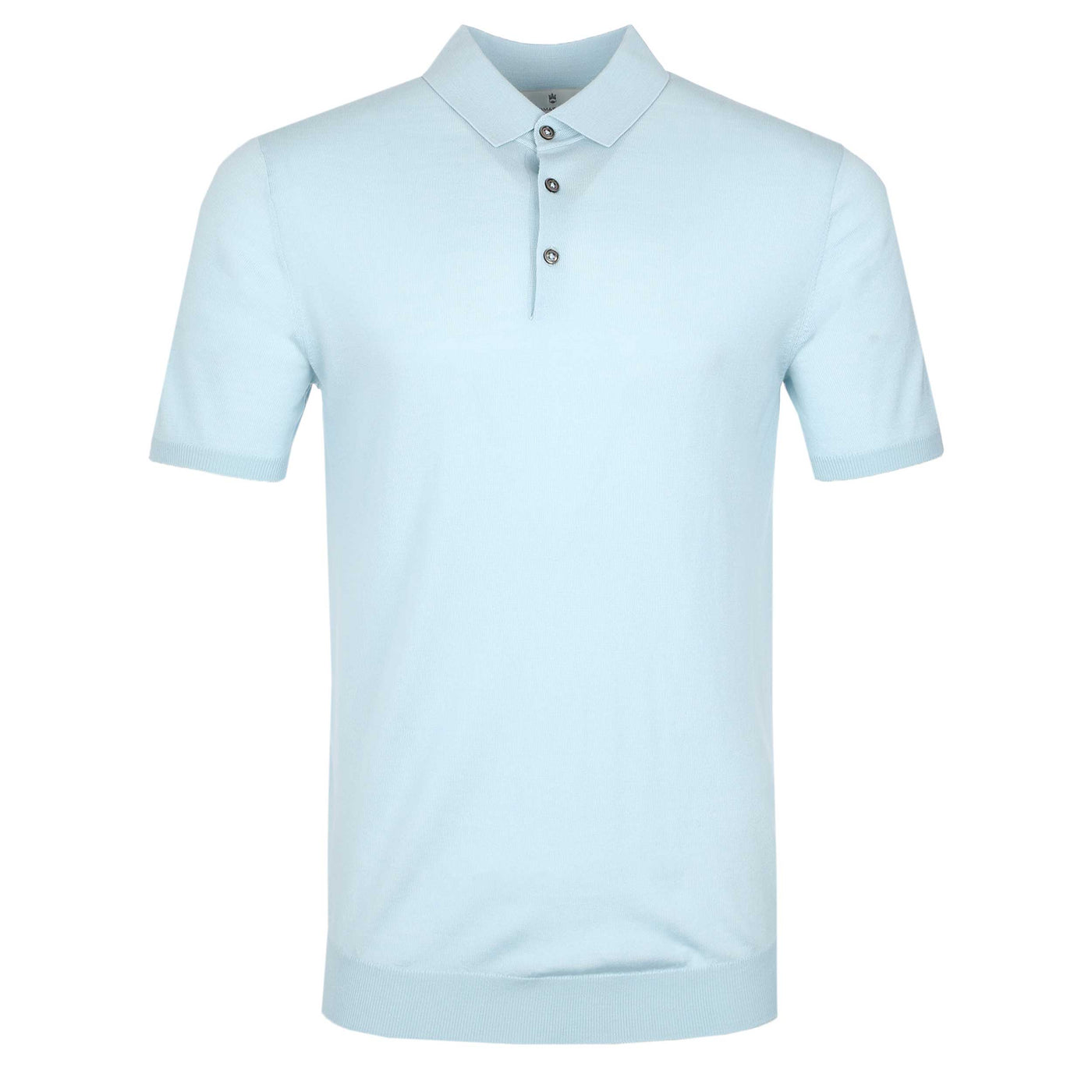 Thomas Maine 3 Button Knit Polo Shirt in Sky Blue