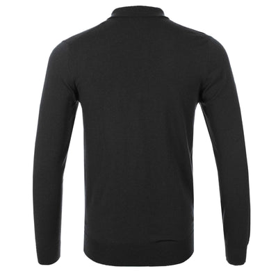 Thomas Maine Zip Knit Polo Shirt in Black Cuff